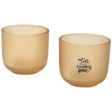 Set de 2 tasses publicitaire en verre Male de 200 ml finition mate