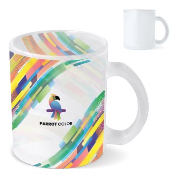Mug publicitaire en verre dépoli subli Mallorca 335ml