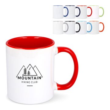 Mug publicitaire subli Oslo coloré à l’intérieur & anse 300ml