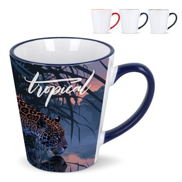 Mug publicitaire subli Melbourne bord & anse colorés 300ml