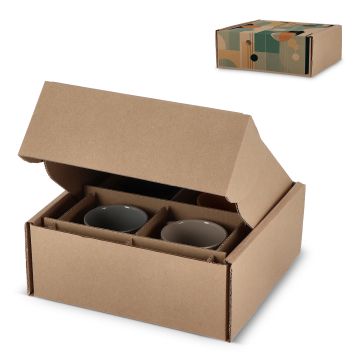 Boîte cadeau personnalisée pour 4 tasses 24,3 x 24,3 x 9,9 cm
