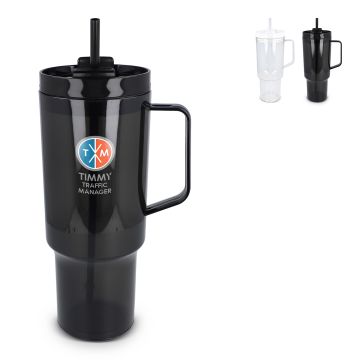 Mug isotherme transparent de 1,2 L  avec anse en R-PET
